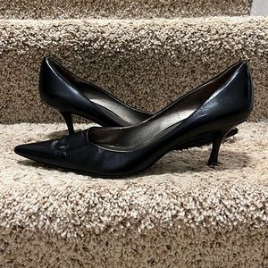 Nine West size 11. Black patent kitten heel